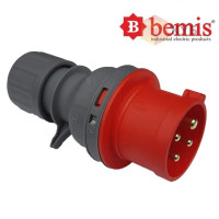 Вилка силовая переносная 380V 4х32A полиамид IP44, Bemis (BC1-3504-2011)