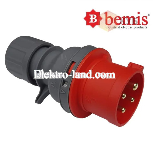 Вилка силовая переносная 380V 4х32A полиамид IP44, Bemis (BC1-3504-2011)