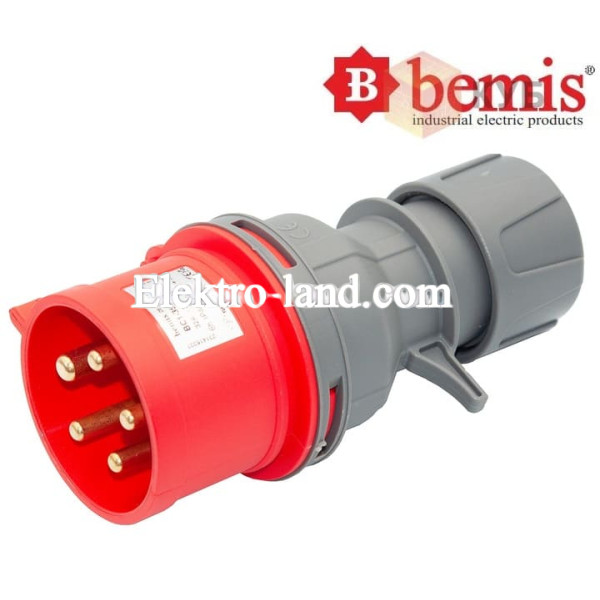 Вилка силовая 380V 5х32A IP44 Bemis BC1-3505-2011