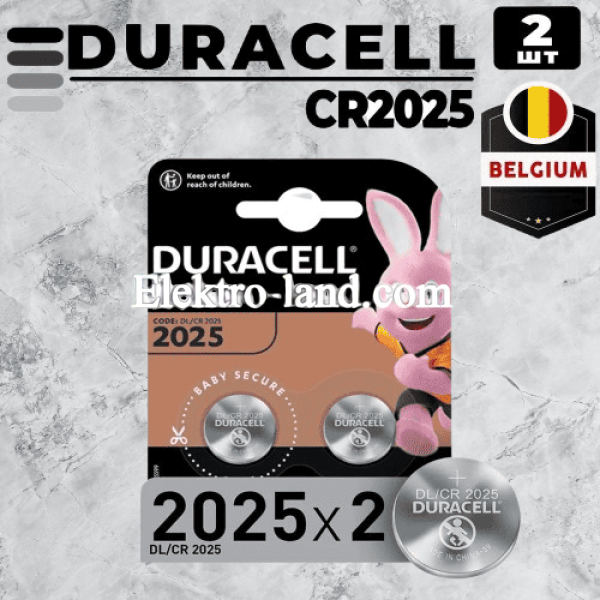 Батарейка DURACELL 2025 (CR2025) для часов, пультов и медицинских устройств