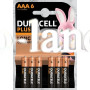 Батарейка Duracell AAA LR3 6 шт. в упаковке