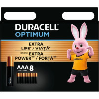Батарейка Duracell щелочная LR03 08х10 Optimum AAA (мизинчиковые) 8 шт