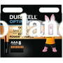 Батарейка Duracell щелочная LR03 08х10 Optimum AAA (мизинчиковые) 8 шт