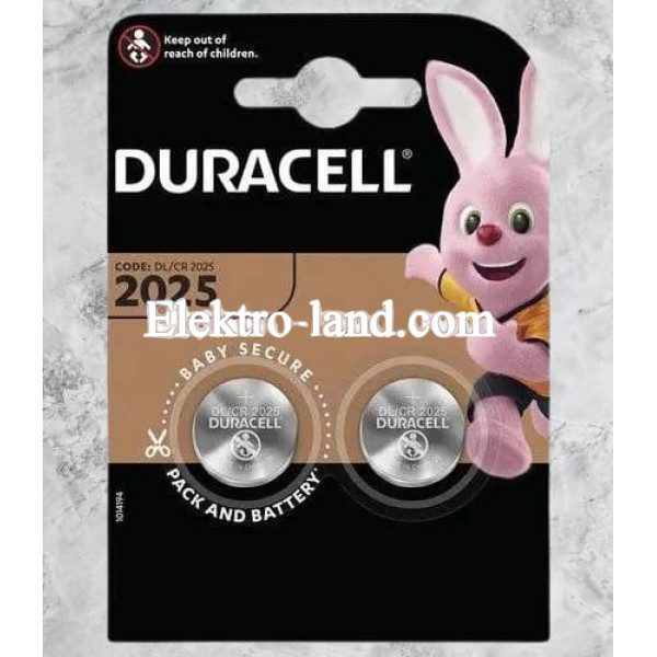 Батарейка DURACELL 2025 (CR2025) для часов, пультов и медицинских устройств