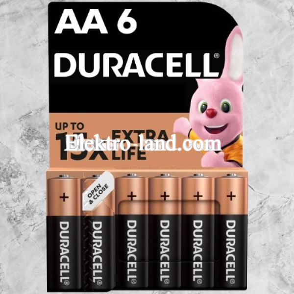 Батарейка Duracell AA 6 шт. в упаковке