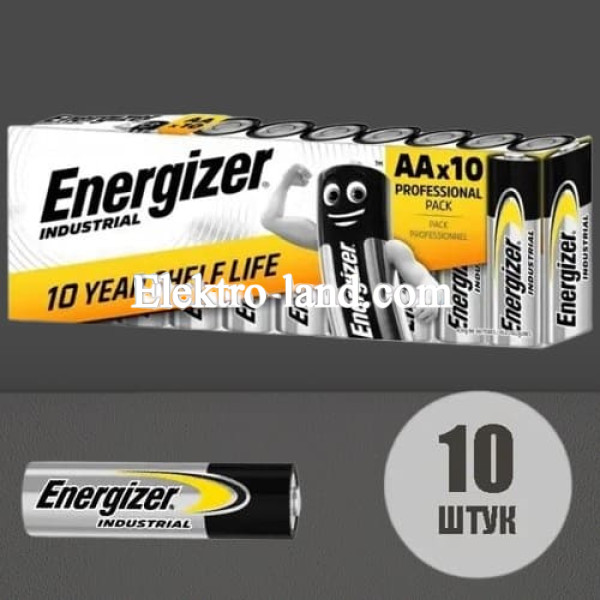 Батарейки Energizer AA LR6 Industrial Alkaline 10 штук