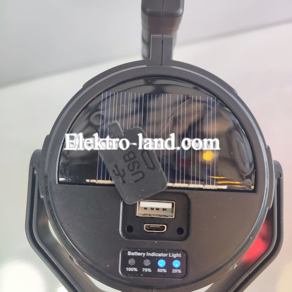 Кемпинговый фонарь HEL-T96 (LM+2хCOB) + Powerbank + солнечная панель + microUSB