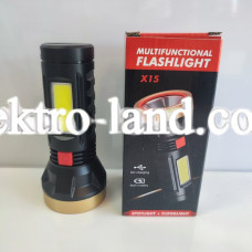 Аккумуляторный фонарь ручной X15 LED+COB