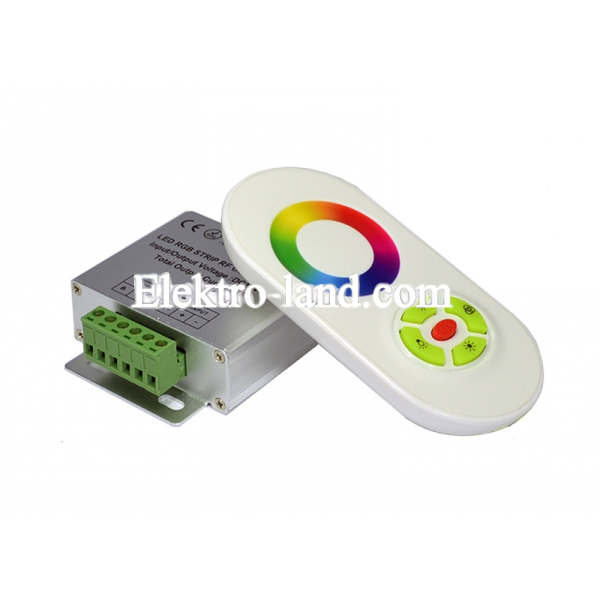  Контроллер RGB RF радио 12 Вольт  18А сенсорный пульт белый