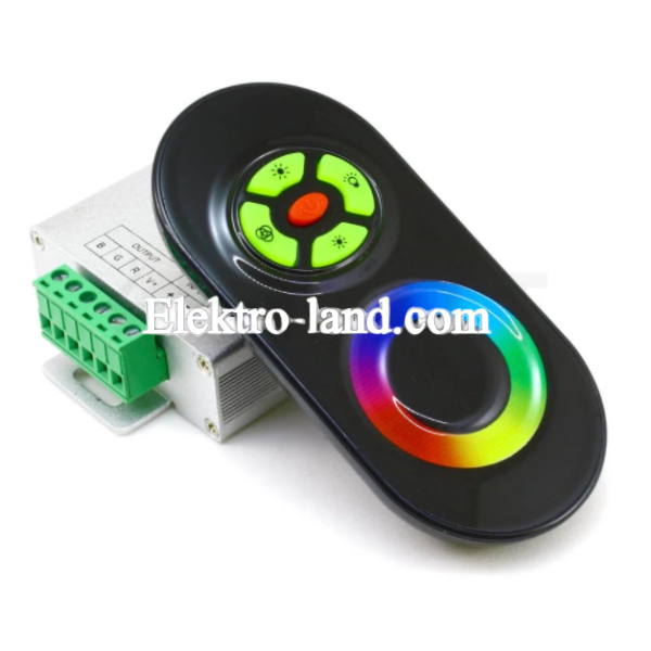  Контроллер RGB RF радио 12 Вольт  18А сенсорный пульт черный