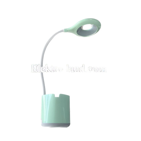 LED светильник настольный бирюзовый с подстаканником и аккумулятором EH-070CYN Electro House