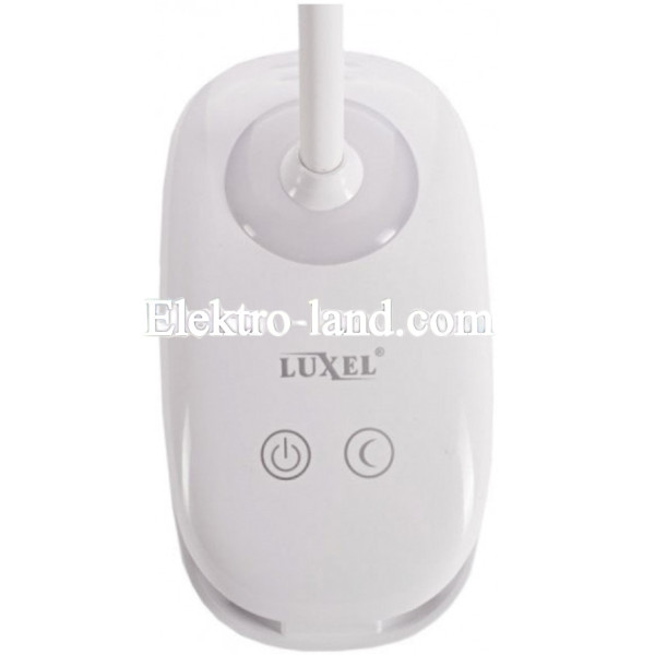  Светодиодная настольная лампа 6w с регулировкой уровня яркости + ночник luxel белая (TL-04W)
