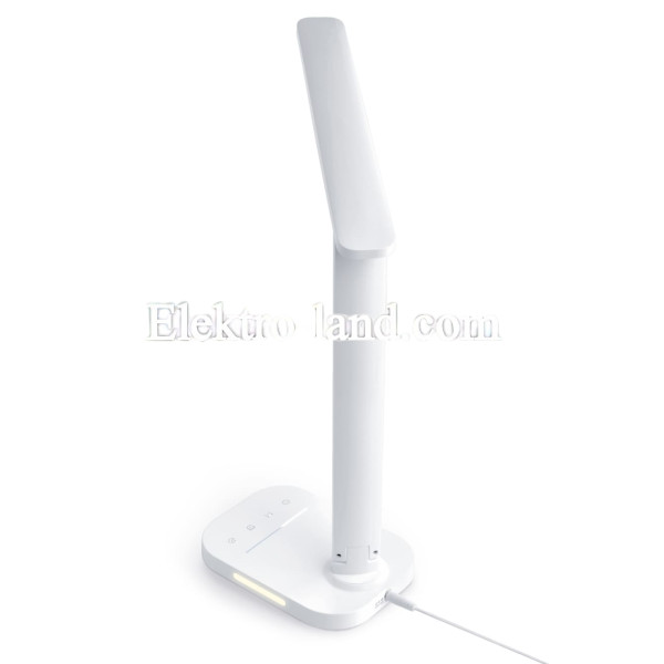 Светодиодная настольная лампа VIDEX TF12W 7W 3000-6500K с USB разьемом белая