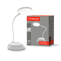 LED лампа настольная с аккумулятором TITANUM TLTF-022G 7W 3000-6500K USB серая