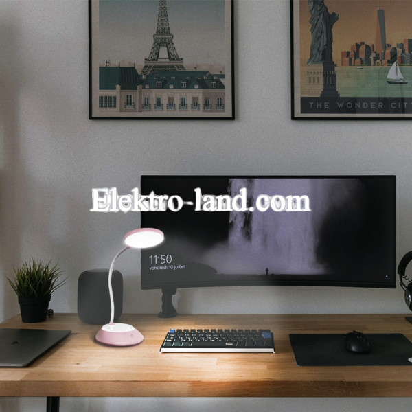 LED лампа настольная с аккумулятором TITANUM TLTF-022P 7W 3000-6500K USB розовая