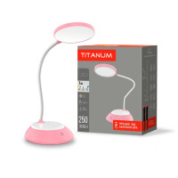 LED лампа настольная с аккумулятором TITANUM TLTF-022P 7W 3000-6500K USB розовая