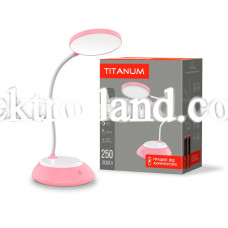 LED лампа настольная с аккумулятором TITANUM TLTF-022P 7W 3000-6500K USB розовая