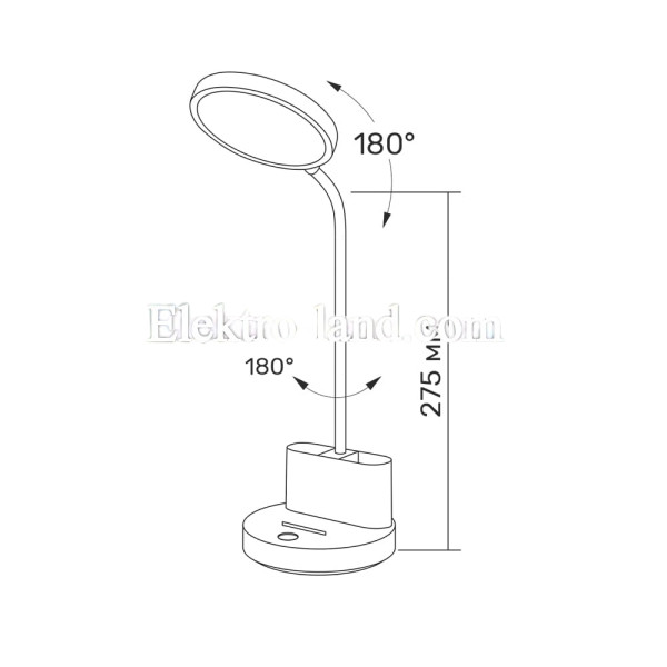 LED лампа настольная с аккумулятором 6Вт IP20 2700-6000K 5V (до 6 часов света от аккумулятора)