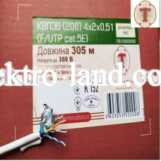 Кабель витая пара FTP cat.5E, КВПЕВ (200), 4x2x0.51мм, с экраном, медь, внутренний, Тумен
