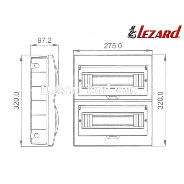 Бокс под 16 автоматов для скрытой установки Lezard