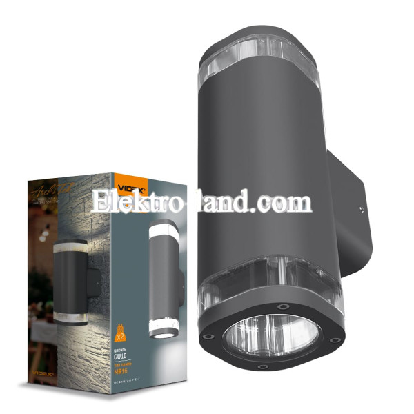 LED Светильник архитектурный IP54 VIDEX AR071G под две сменные лампы GU10 серый