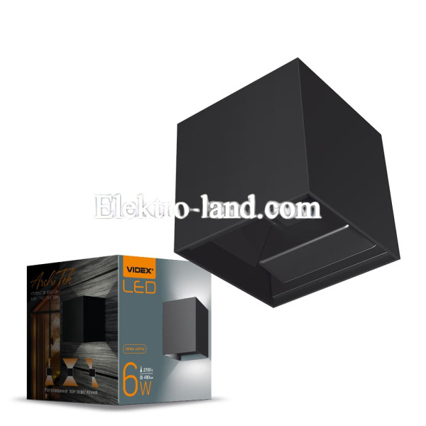 Светильник архитектурный герметичный IP54 VIDEX 6W 2700K VL-AR04-062B черный 