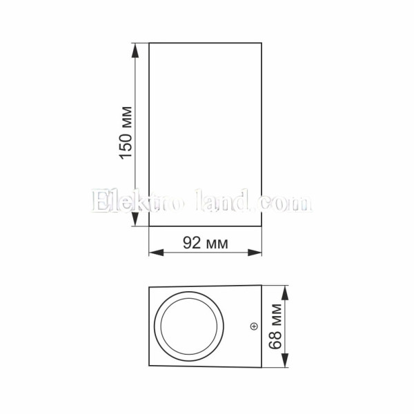 Светодиодный архитектурный светильник IP54  VIDEX GU10 VL-AR012G на 2 лампы серый