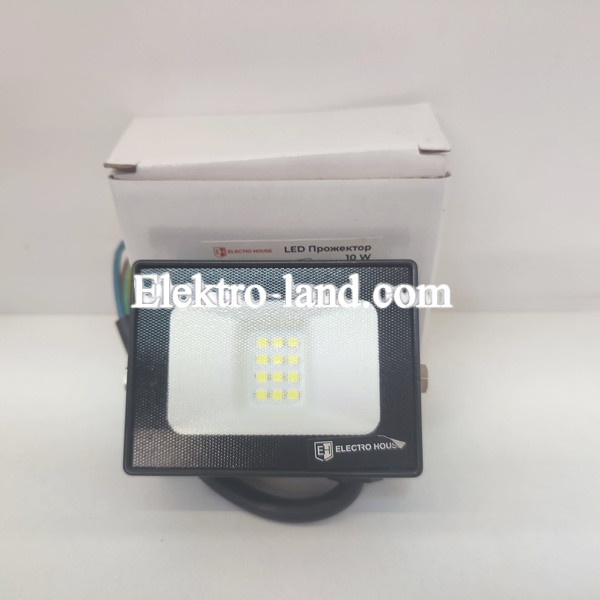Светодиодный прожектор 10W ElectroHouse 6000К 900lm IP65