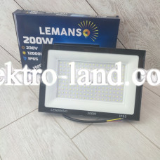 Светодиодный прожектор 200W 6500К 12000lm IP65 Lemanso "Посейдон" черный