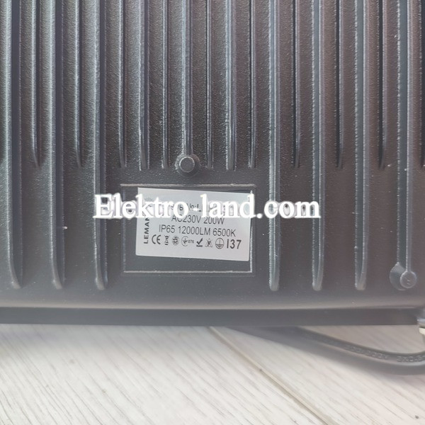 Светодиодный прожектор 200W 6500К 12000lm IP65 Lemanso "Посейдон" черный