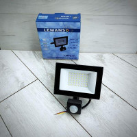 Прожектор LED Lemanso 50w 6500K IP65 3000LM 175-265V с датчиком движения черный LMPS58