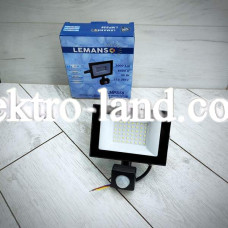 Прожектор LED Lemanso 50w 6500K IP65 3000LM 175-265V с датчиком движения черный LMPS58
