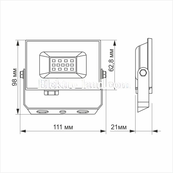 Светодиодный прожектор TITANUM 10W TLF106 10W 6000K IP65 800Lm