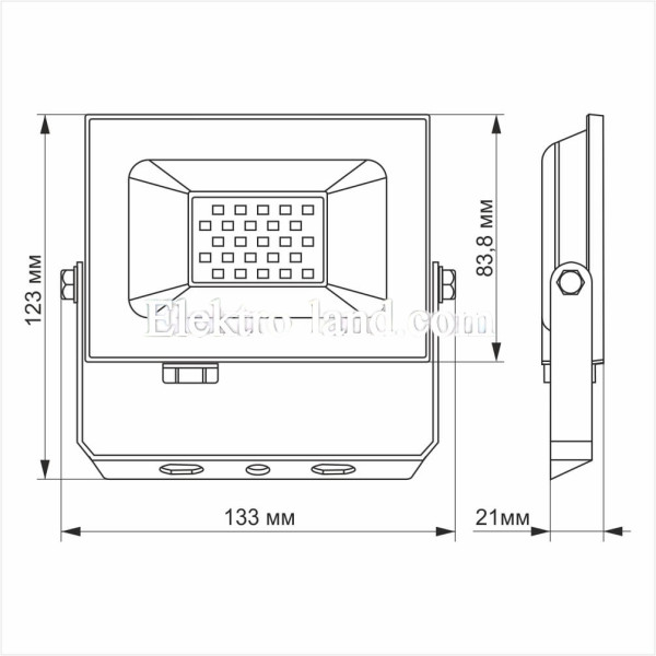 Светодиодный прожектор TITANUM 20W TLF206 6000K IP65 1600Lm