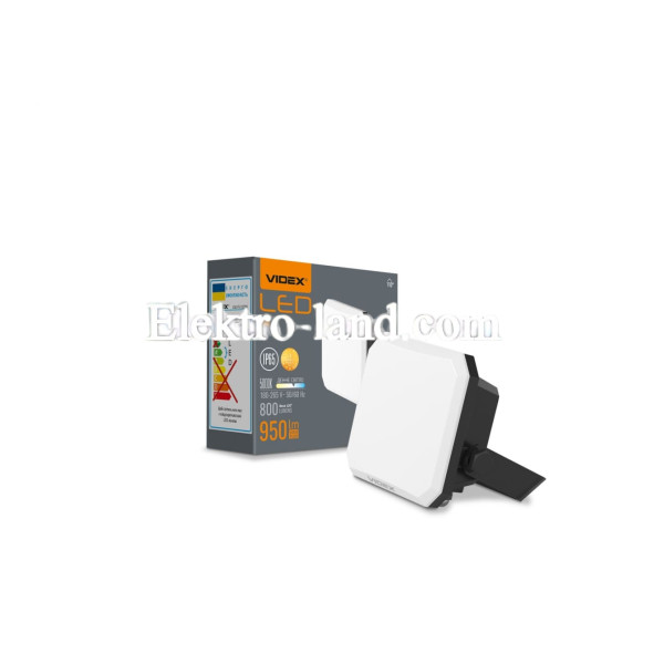 Светодиодный прожектор VIDEX F3 10W 5000K 220V черный (VLE-F3-0105B)