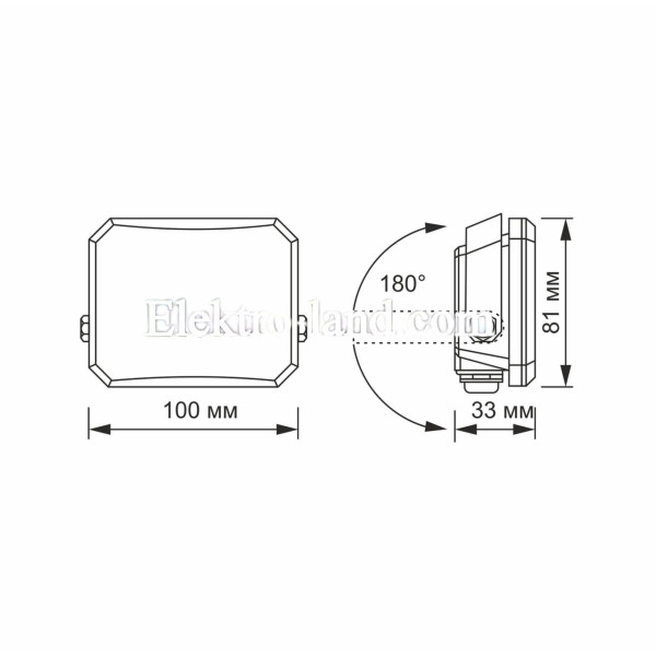 Светодиодный прожектор VIDEX F3 20W 5000K 220V черный (VLE-F3-0205B)