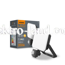 Светодиодный прожектор VIDEX F3 30W с датчиком движения 5000K 220V черный (VLE-F3-0305B-S)