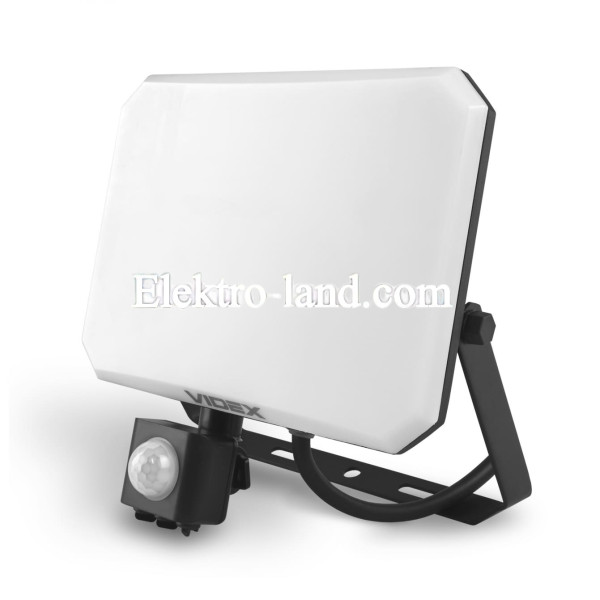 Светодиодный прожектор VIDEX F3 50W 5000K с датчиком движения 220V Black (VLE-F3-0505B-S)