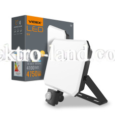 Светодиодный прожектор VIDEX F3 50W 5000K с датчиком движения 220V Black (VLE-F3-0505B-S)