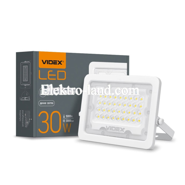 Светодиодный прожектор VIDEX F2e 30W 5000K 3000Lm белый (VL-F2e-305W)