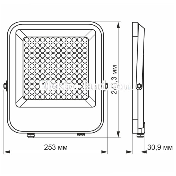 Светодиодный прожектор VIDEX 100W  220V 13000Lm (VL-F2-1005G) серый