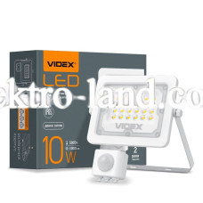 Светодиодный прожектор VIDEX F2e 10W 5000K с датчиком движения и освещенности белый