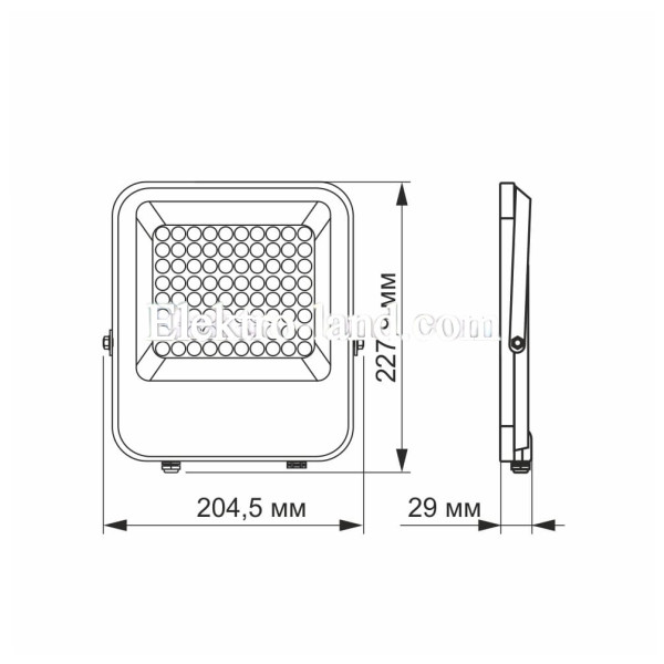 Светодиодный прожектор PREMIUM VIDEX F2 50W 5000K 6500Lm серый