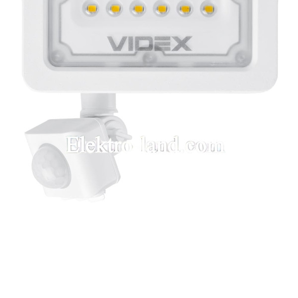 Светодиодный прожектор VIDEX F2e 10W 5000K с датчиком движения и освещенности белый