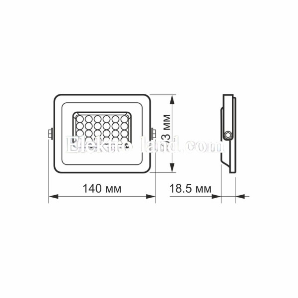 Светодиодный прожектор VIDEX F2e 20W 5000K 2000Lm белый