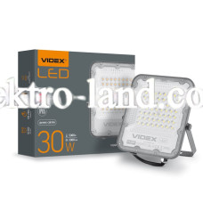 Светодиодный прожектор PREMIUM VIDEX F2 30W 5000K AC/DC12-48V серый