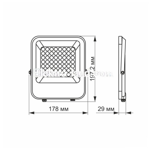 Светодиодный прожектор PREMIUM VIDEX F2 30W 5000K 3900Lm серый