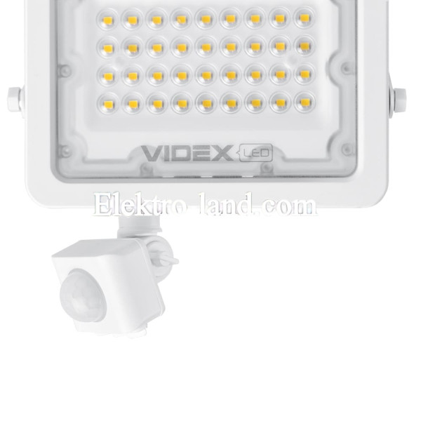 Светодиодный прожектор VIDEX F2e 30W 5000K с датчиком движения и освещенности белый (VL-F2e-305W-S)
