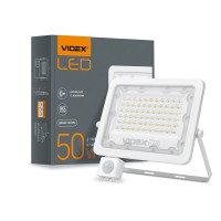 Светодиодный прожектор VIDEX F2e 50W 5000K с датчиком движения и освещенности белый (VL-F2e-505W-S)