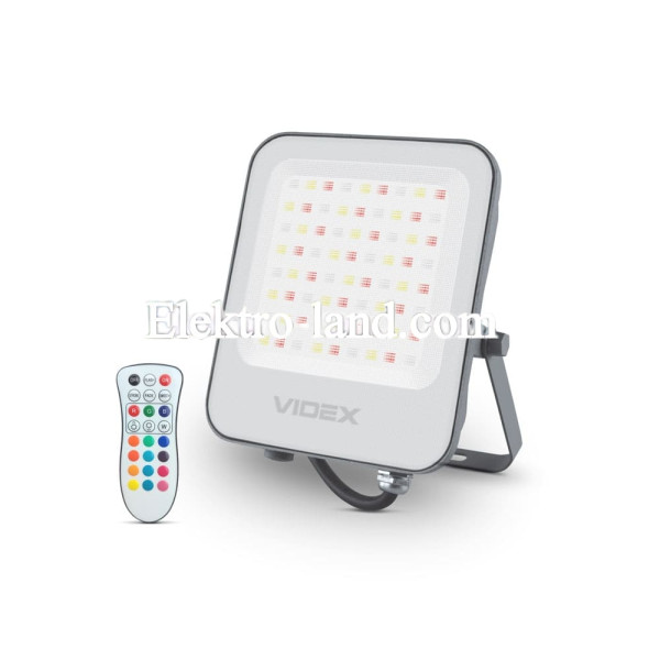 Светодиодный прожектор VIDEX 50W RGB 220V (VL-F3-50-RGB) серый